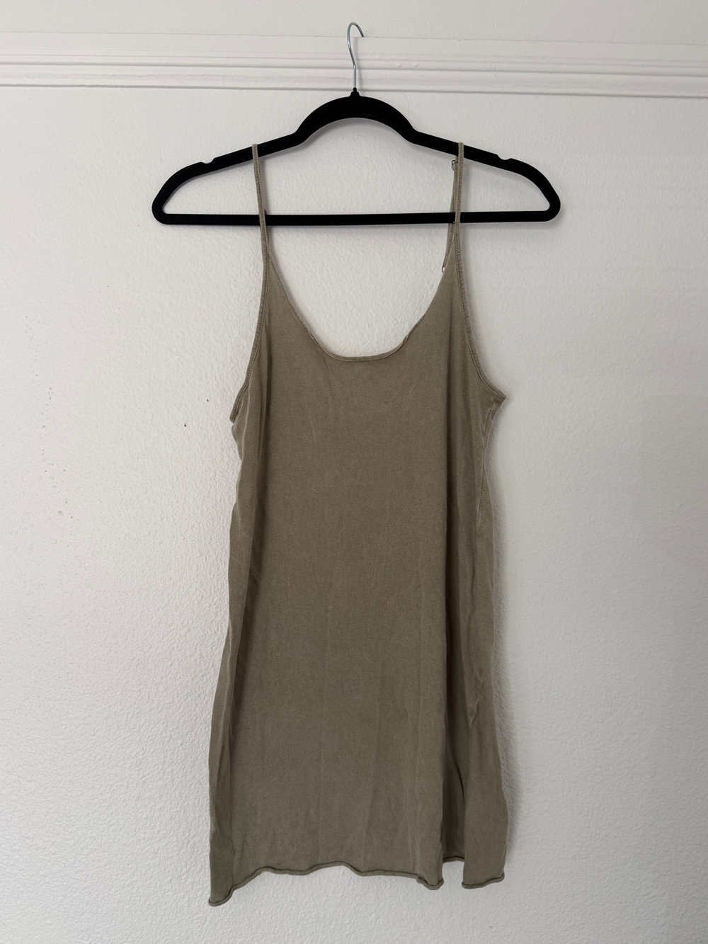 Urban Outfitters Out From Under Olive Sage Slip Cami Dress Scoop Neck Layering